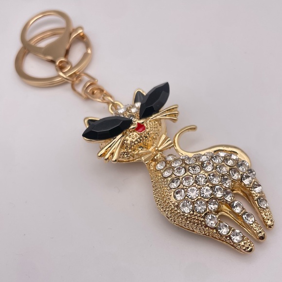 GLAM CAT | Rhinestone Bag Charm | Keychain (Brand New!) 💘 - Picture 3 of 10